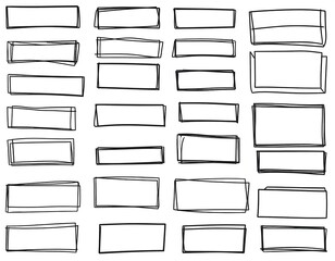 Collection of Hand Drawn Rectangles.