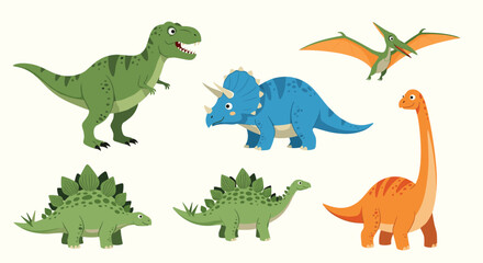 A collection of prehistoric creatures from the dinosaur age.