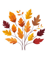 Obraz premium Herbst Laub Herbststrauß Vektor Blätter orange Dekoration Strauß