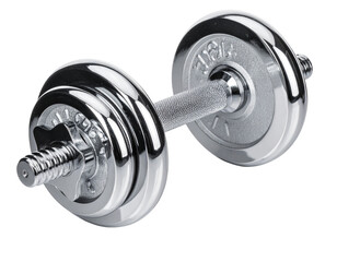 Metallic Gym Dumbbells Pair Isolated on Transparent Background