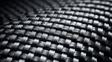 Fototapeta premium Detailed Close-Up View of Carbon Fiber Weave Texture on a Smooth Background