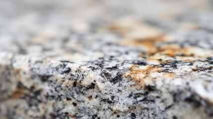 Close-Up View of Speckled Granite Stone Surface with Unique Textures and Patterns