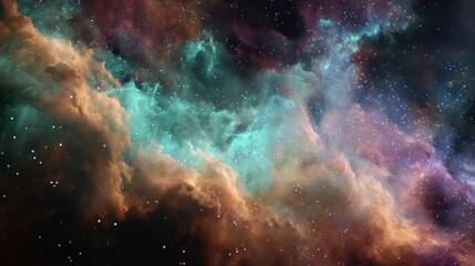 Obraz premium Stunning Colorful Gas Nebula with Textured Background in Outer Space, Perfect for Cosmic and Astronomical Themes