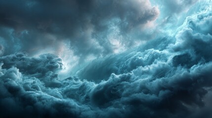 Obraz premium Dramatic Turbulent Clouds Above a Dark Stormy Sky with Intricate Textures and a Captivating Background