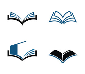 Open book education logo vector image symbol Illustration design template 