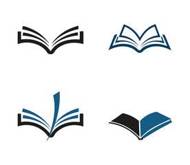 Open book education logo vector image symbol Illustration design template 