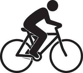 Obraz premium Cyclist Silhouette On Bicycle cycling bike