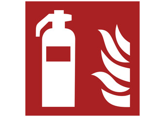 Fire extinguisher sign, isolated vector stock illustration