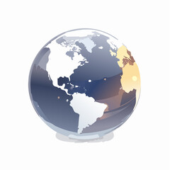 Fototapeta premium Illustrative depiction of Earth highlighting continents and oceans representation modern style