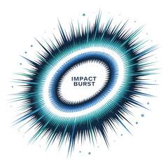 Abstract glowing blue ring with radial light streaks