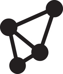 Geometric network icon silhouette vector in minimal abstract modern design for tech and digital symbol