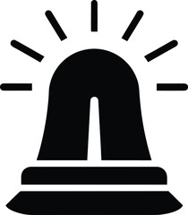 Alarm Siren Silhouette Vector Art Illustration