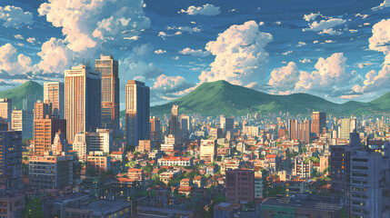 Aerial view of downtown