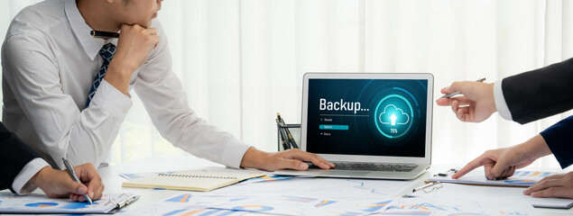 Backup Storage Data Internet Technology Business concept. Database storage cloud technology file...