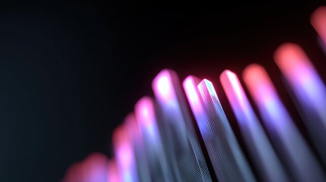 futuristic 3D bar chart with glowing holographic lines