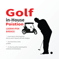Golf post design template illustration