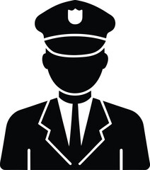 Police officer silhouette vector art illustration