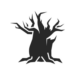 Hand drawn vector silhouette elements for Halloween. Flat design cartoon elements.