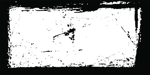 black paint brush stroke background, grunge overlay frame and torn paper effect.