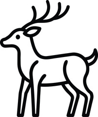 deer line art vector illustration