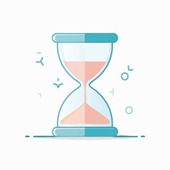 Minimalist hourglass illustration symbolizing time management and deadlines concept with clean