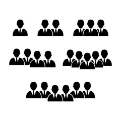 People group icon set isolated on white background