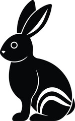 Easter Bunny Silhouette Vector Art Illustration