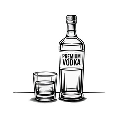 Fun National Vodka Day vector design featuring vodka cocktails, confetti, and celebratory elements in clean flat solid colors for social media, print, and merchandise