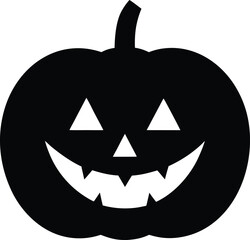 Jack O Lantern Silhouette Vector Art Illustration