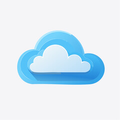 Stylized cloud icon with soft blue tones and white center creating digital storage concept