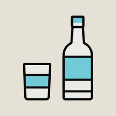 Fun National Vodka Day vector design featuring vodka cocktails, confetti, and celebratory elements in clean flat solid colors for social media, print, and merchandise