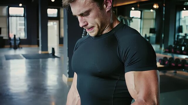 Strength training workout focusing on bicep curls and endurance at the gym during the afternoon
