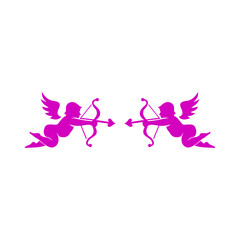 Cupid with bow and arrow icon. Flat design style eps 10