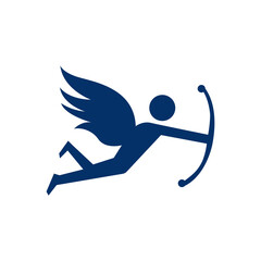Cupid icon. Cupid with bow and arrow. Vector illustration