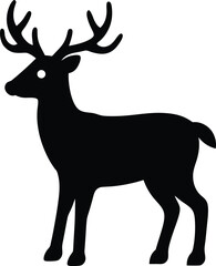 Reindeer silhouette vector art illustration
