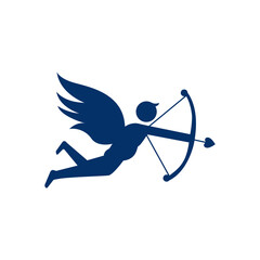 Cupid icon. Cupid with bow and arrow. Vector illustration