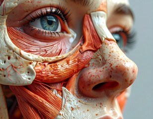 Human Face Anatomy Detailed View.