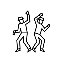 Fototapeta premium urban graffiti style line art of street performers