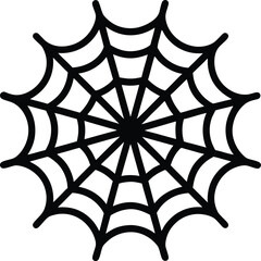 Obraz premium Spider web silhouette vector art illustration
