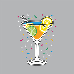 Celebrate National Vodka Day with festive vodka bottles, shot glasses, and party elements in a vibrant solid color vector illustration, perfect for posters and t-shirts