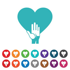 Obraz premium Vector art of hand holding a heart icon