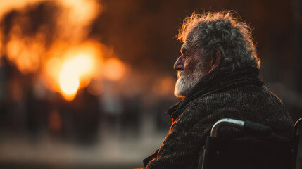 Very old person in a wheelchair