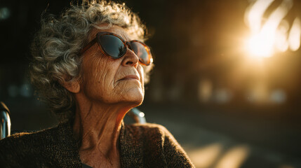Very old woman in a wheelchair