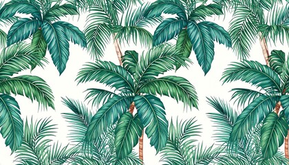 Tropical palm trees on white (1)
