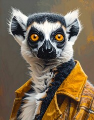 Obraz premium Portrait of a lemur in a jacket