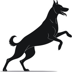 Dog and Deer Silhouette Vector Set – Big Dog, Small Dog, Sitting Dog, Playful Dog, Doe and Deer Wildlife Silhouettes