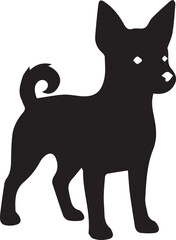 Dog and Deer Silhouette Vector Set – Big Dog, Small Dog, Sitting Dog, Playful Dog, Doe and Deer Wildlife Silhouettes