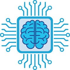 Artificial Intelligence Brain Chip Vector Icon Representing Machine Learning Technology