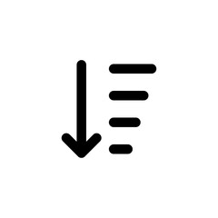 Sorting icon representing the organization or arrangement of data, commonly used in applications for attribute sorting, filtering, or data management