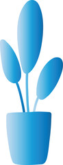 Potted Plant with Blue Gradient